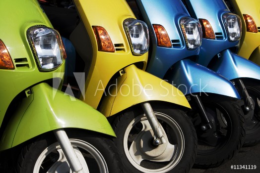 Picture of A line of scooters